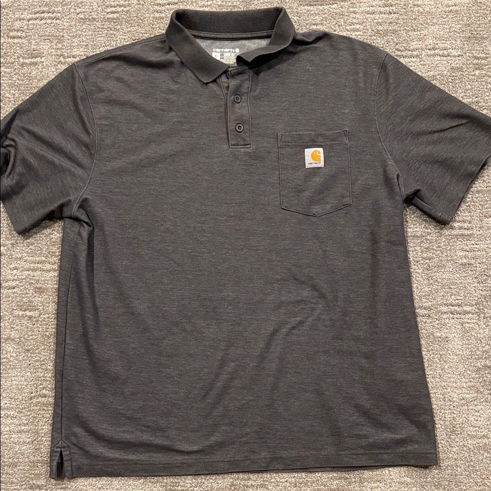 Carhartt Men's Charcoal Polo Shirt Size XL - Picture 5 of 8